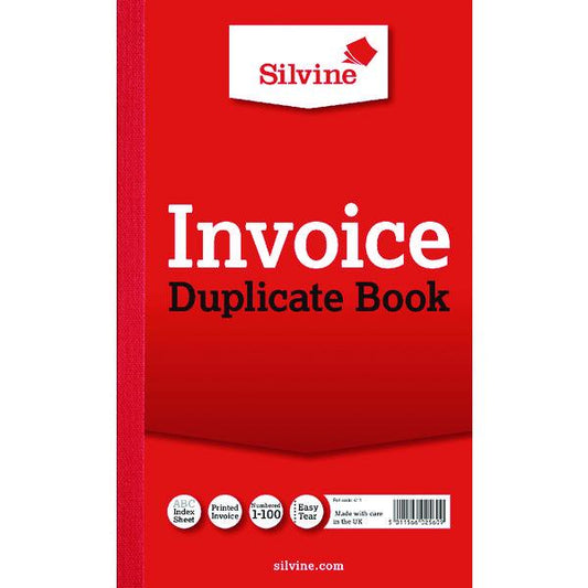 Silvine Duplicate Invoice Book 210x127mm (Pack of 6) 611