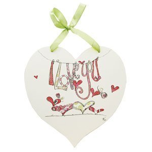 Tracey Russell I Love You Heart Shaped Hanging Plaque