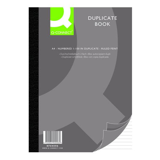 Q-Connect Feint Ruled Duplicate Book A4