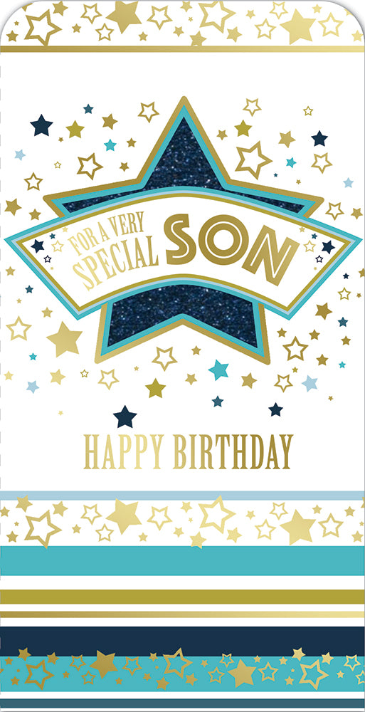 For a Very Special Son Star Design Birthday Luxury Gift Money Wallet Card