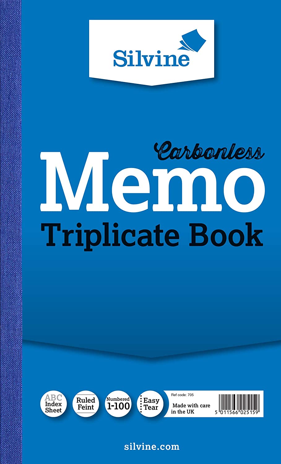 Carbonless Triplicate Memo Book 8.25"x5" (210 x 127mm)