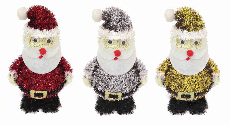 Single Santa Christmas Tinsel Decoration