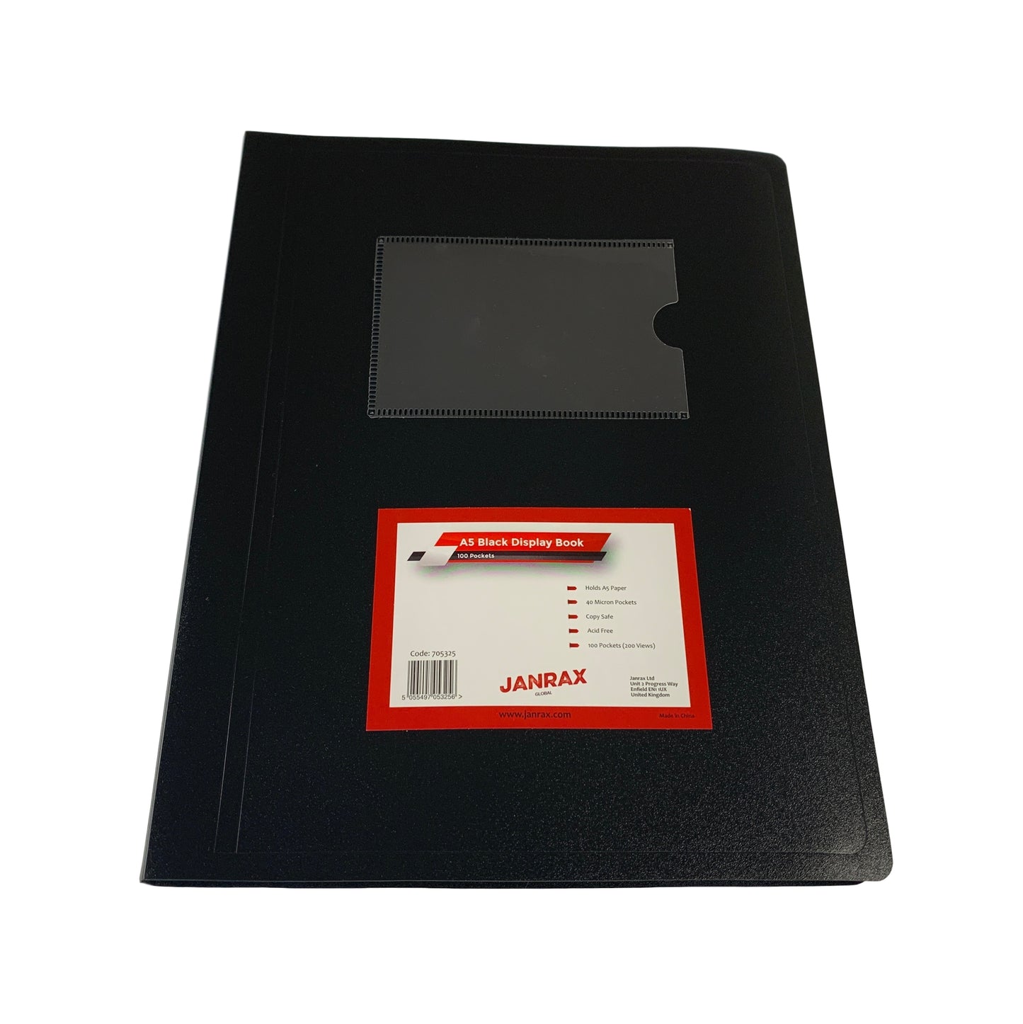 A5 Black Flexible Cover 100 Pocket Display Book