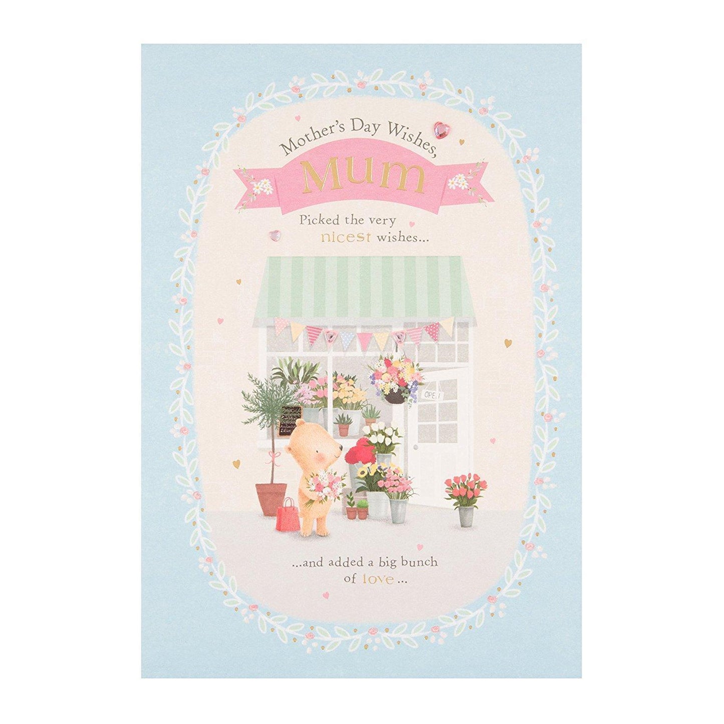 Mum Cute Diamante Mother's Day Card 'Bunch Of Love'